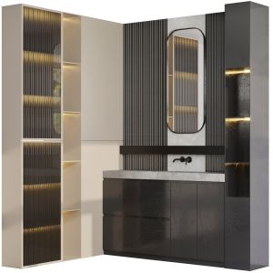 L-shaped Bathroom furniture by inbani faucet set 2