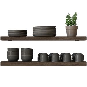 Shelf With Dishes