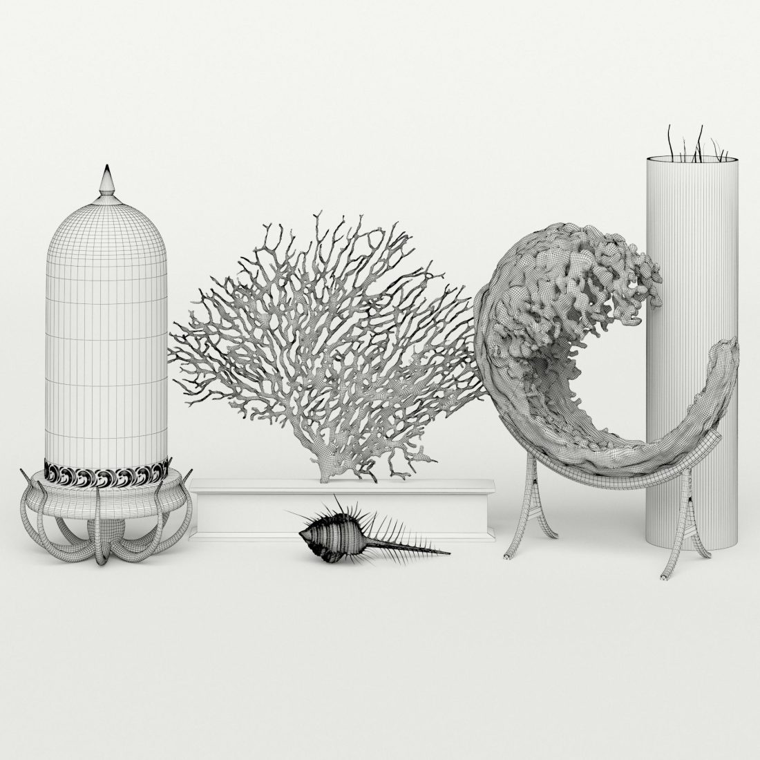 Marine Decorative Set 3D Model for VRay | CGMood