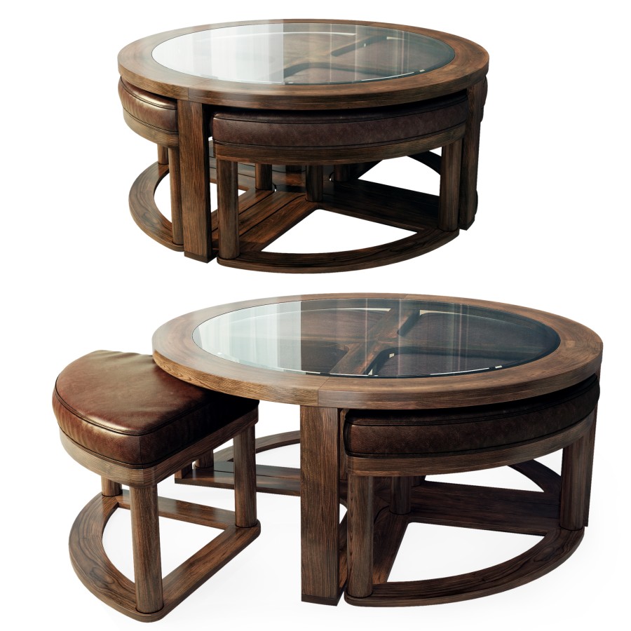 Round Coffee Table Hannery By Ashley - 3D Model for VRay, Corona