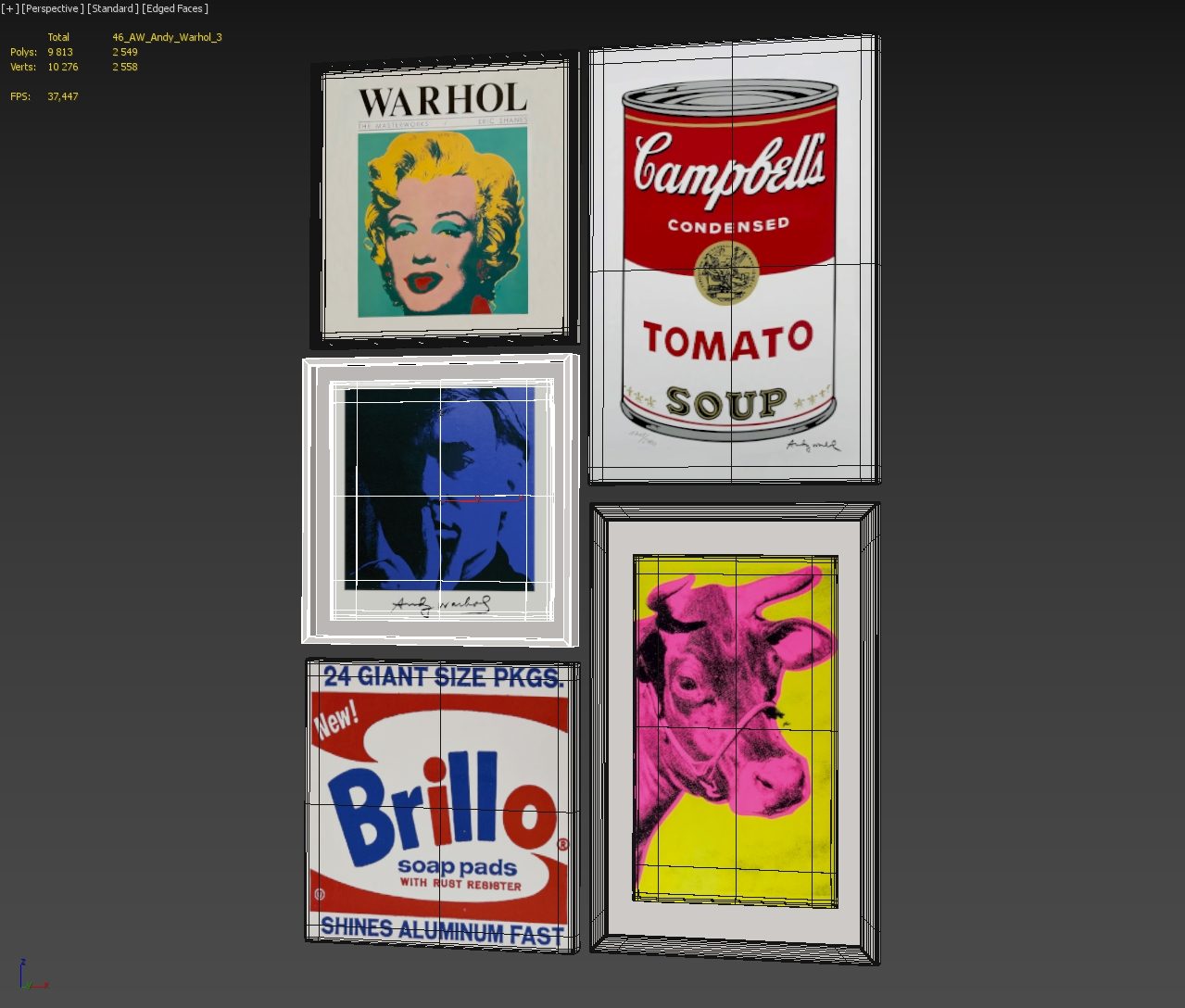 Painting Set / Andy Warhol 3D Model for VRay, Corona | CGMood