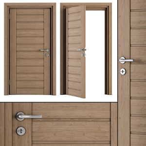 Wood And Steel Modern Door - Set 33