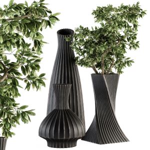 Bouquet - Green Branch In Black Vase 82