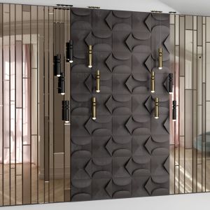 3d Wall Panels And Fulcrum Chandelier