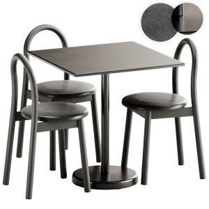 Bobby Upholstered Chair And Linear Steel Cafe