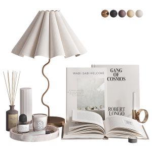 French Decoration Set With Table Lamp