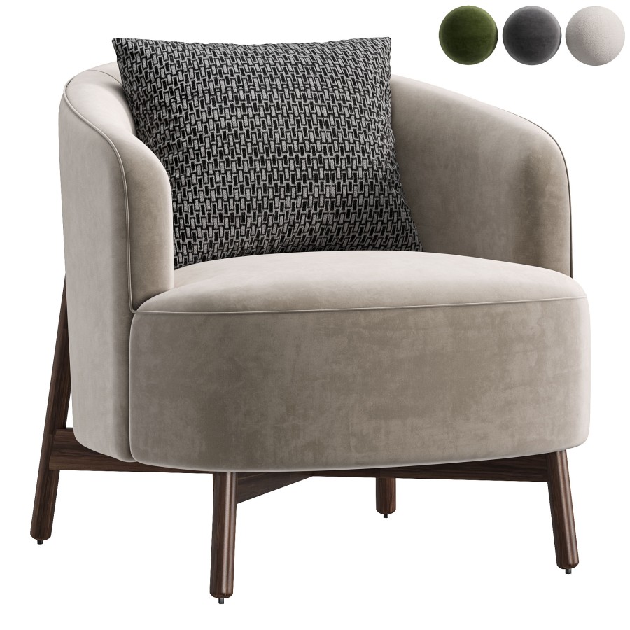 Porada Copine Wood Armchair 3D Model for Corona | CGMood