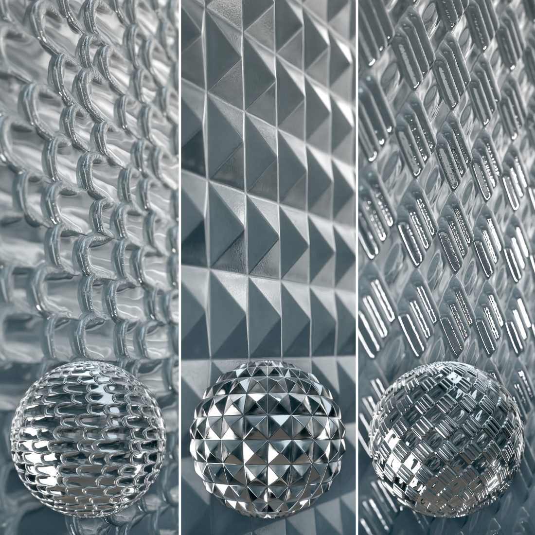 3d Visual Material Glass 4k Materials V2-3 - 3 Materials - 3D Model for VRay, Corona