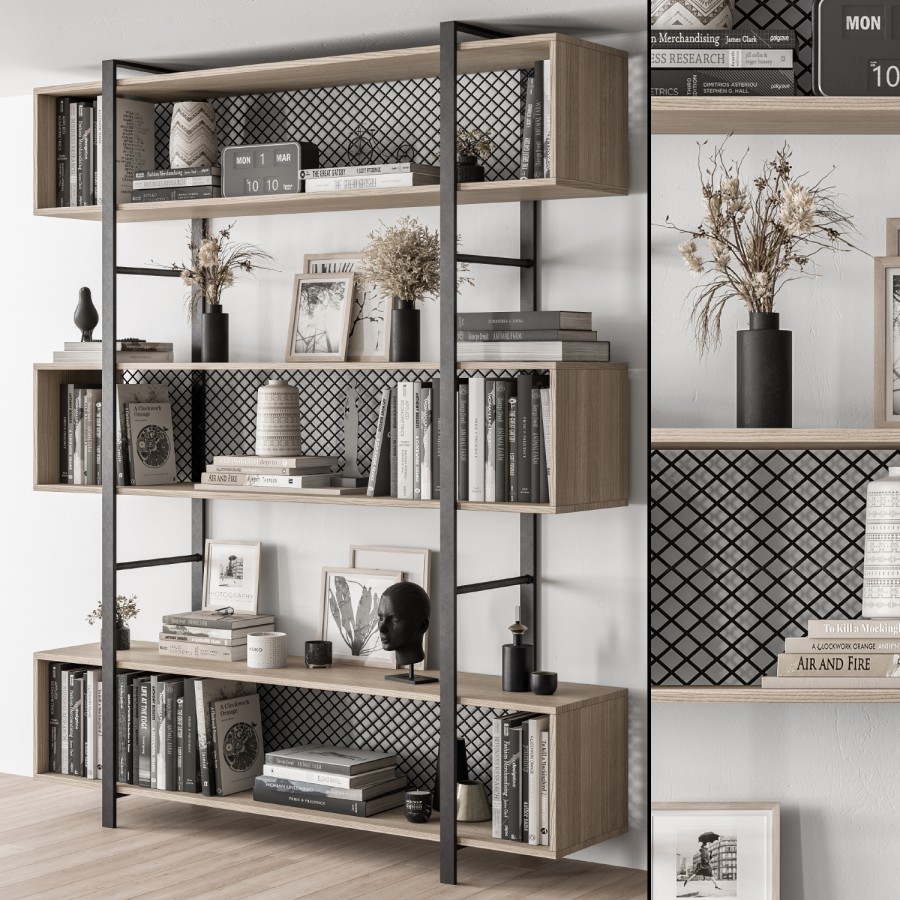 Shelves Decorative - Rack Set 12 3D Model for VRay, Corona | CGMood
