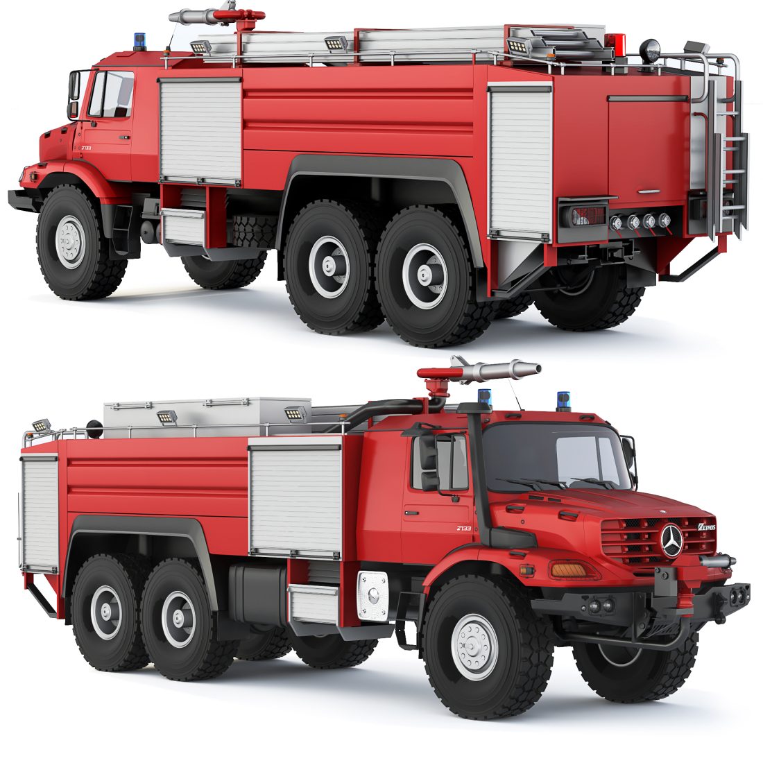 Mercedes-benz Zetros 2733 Fire Truck 2022 3D Model for VRay | CGMood