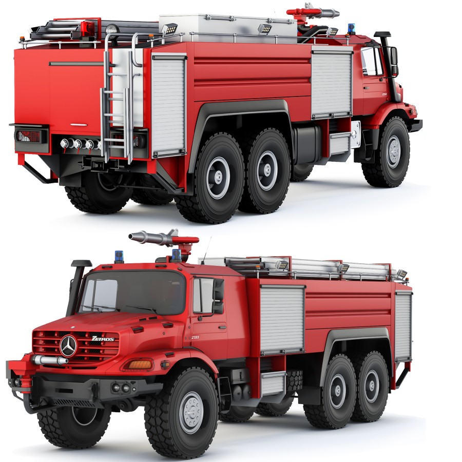 Mercedes-benz Zetros 2733 Fire Truck 2022 3D Model for VRay | CGMood
