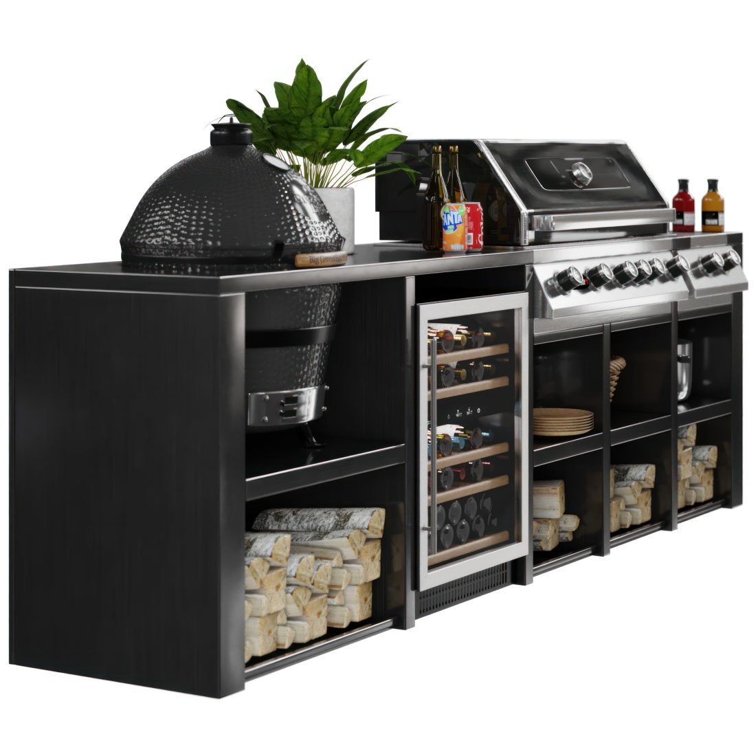 Outdoor Kitchen Garden Bbq 3D Model for VRay, Corona | CGMood
