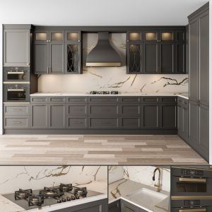 Kitchen Neoclassic - Gray And Gold Set 61