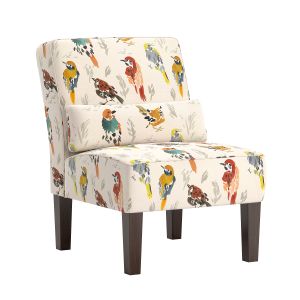 Burke Slipper Chair Multi Bird Print
