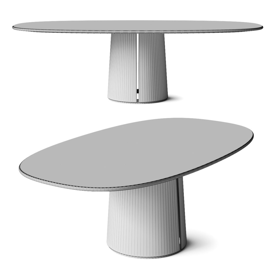 Molteni & C. Mateo Oval Dining Table - 3D Model for VRay, Corona