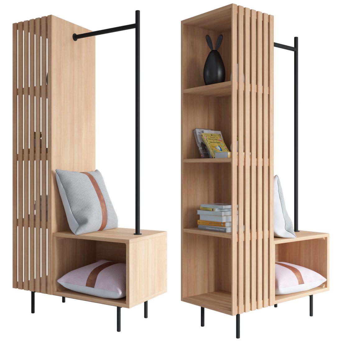 Open Wardrobe With Shelves | Okayama | Caspian - 3D Model for VRay, Corona