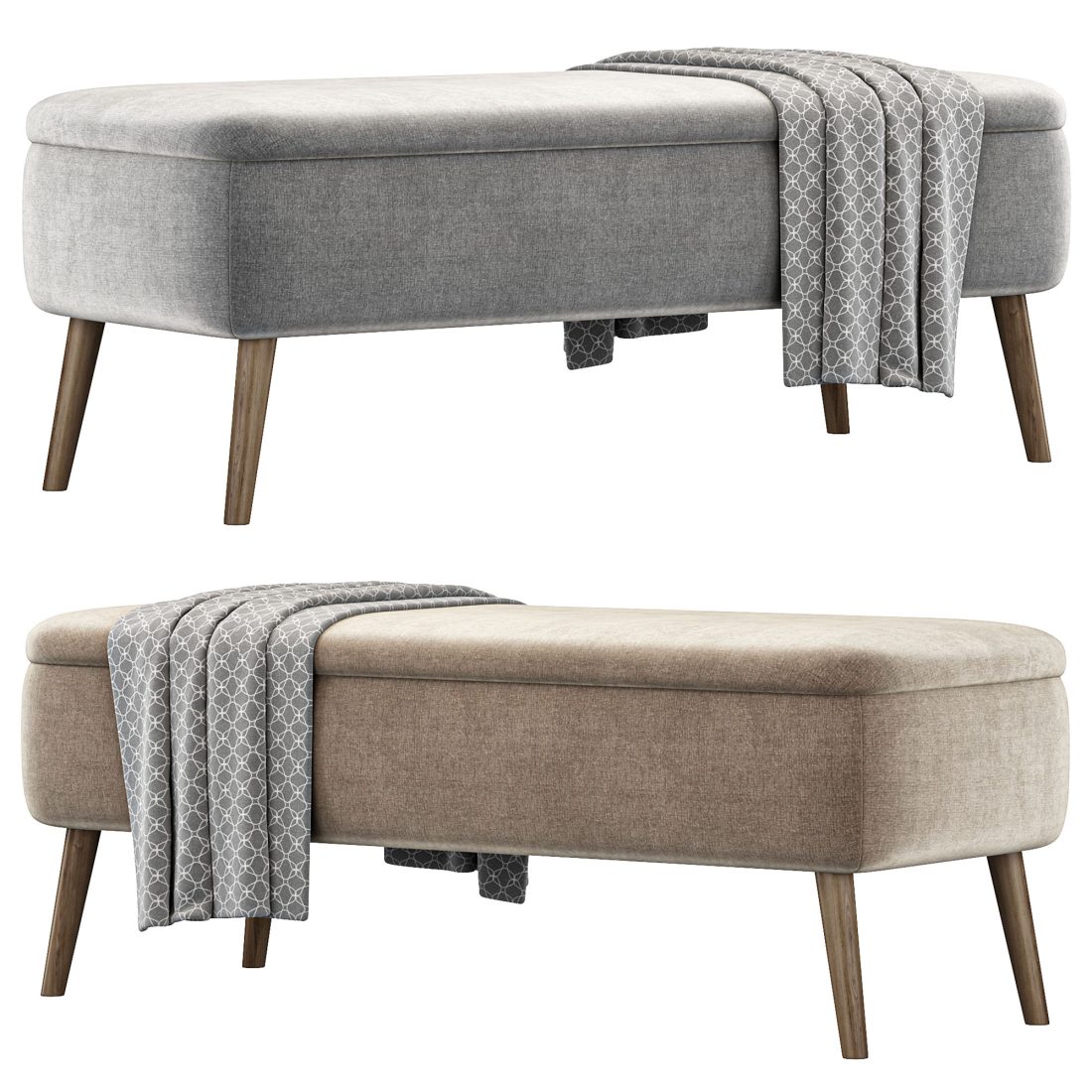 Mini Divan Bench Wylie Bench By Divan - 3D Model for Corona
