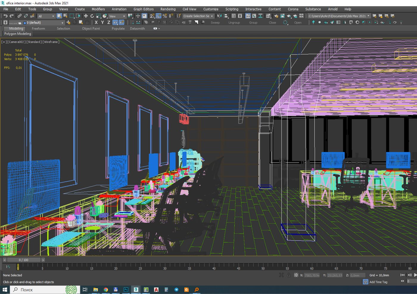 Office Interior Design 3D Model for Corona | CGMood