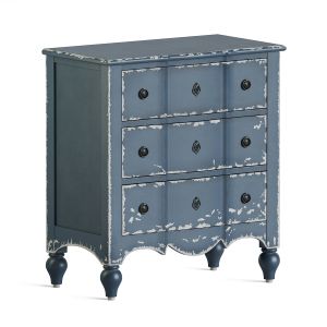 Belfort Distressed Blue Curved Accent Chest