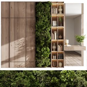 Cabinets Wooden Shelves Decorative With Plants And