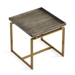 Biscayne Modern End Table Weathered Gray