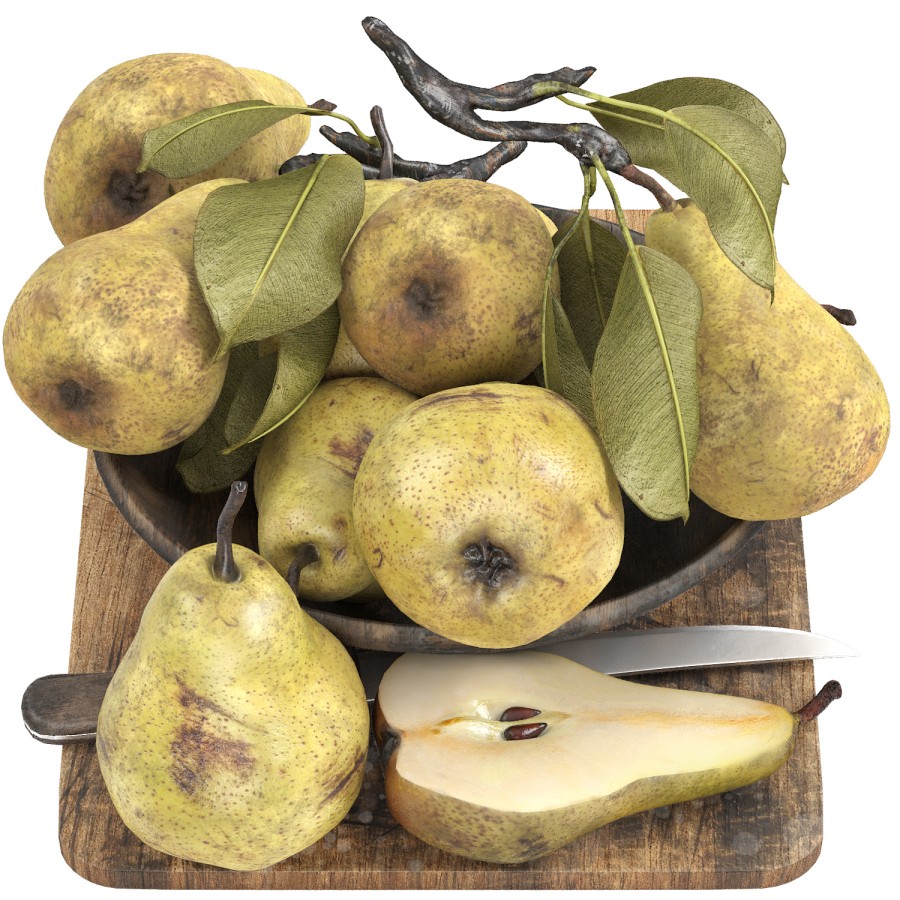 Pear Material Bowl Of Pears - 3D Model for VRay, Corona