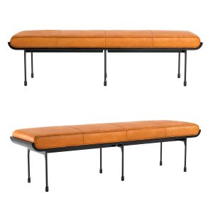 Cb2 Juneau Leather And Metal Bench