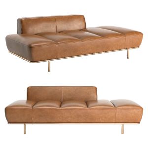 Cb2 Lawndale Saddle Leather Daybed With Brass Base