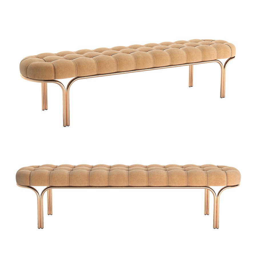 Cb2 Luxey Tufted Suede Bench 3D Model for Corona | CGMood