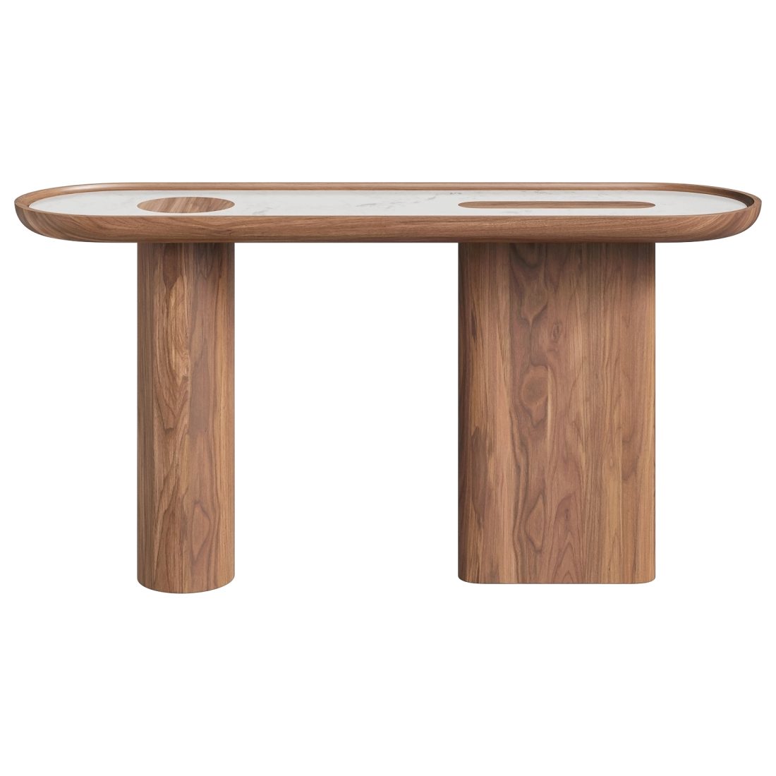 Italian Elements Oval Walnut Console 3D Model for VRay, Corona | CGMood