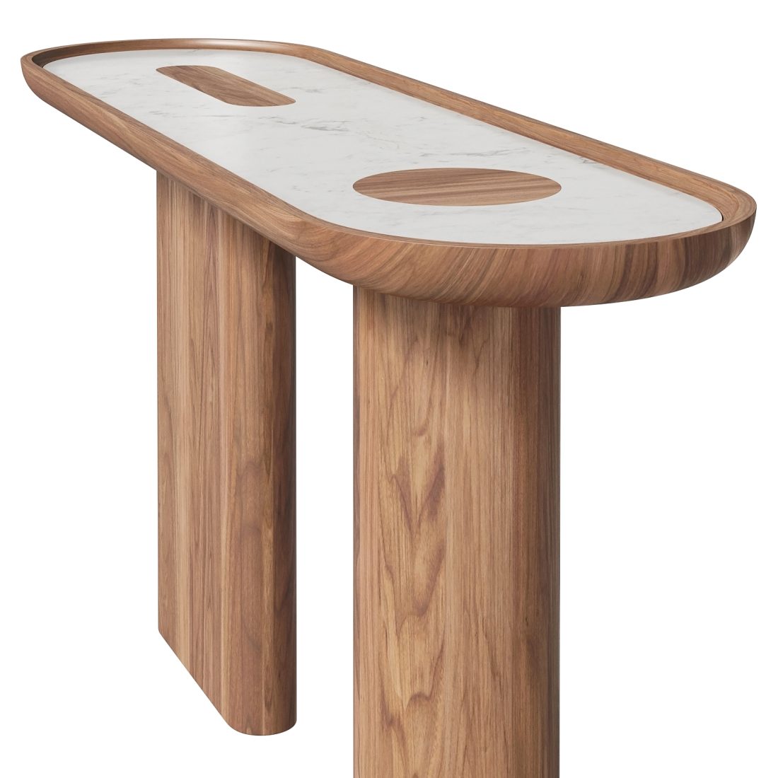 Italian Elements Oval Walnut Console 3D Model for VRay, Corona | CGMood