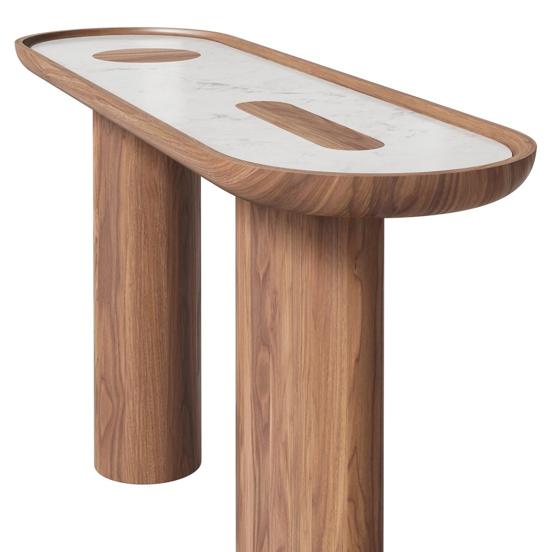 Italian Elements Oval Walnut Console 3D Model for VRay, Corona | CGMood
