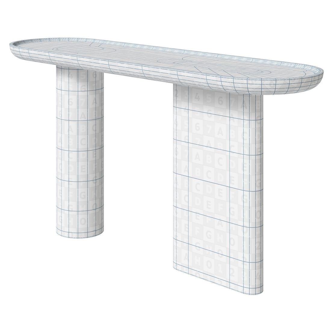 Italian Elements Oval Walnut Console 3D Model for VRay, Corona | CGMood