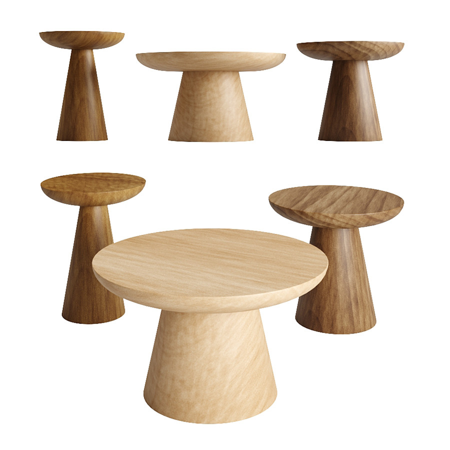 Mushroom Coffee & Side Table Set 3D Model for Corona | CGMood