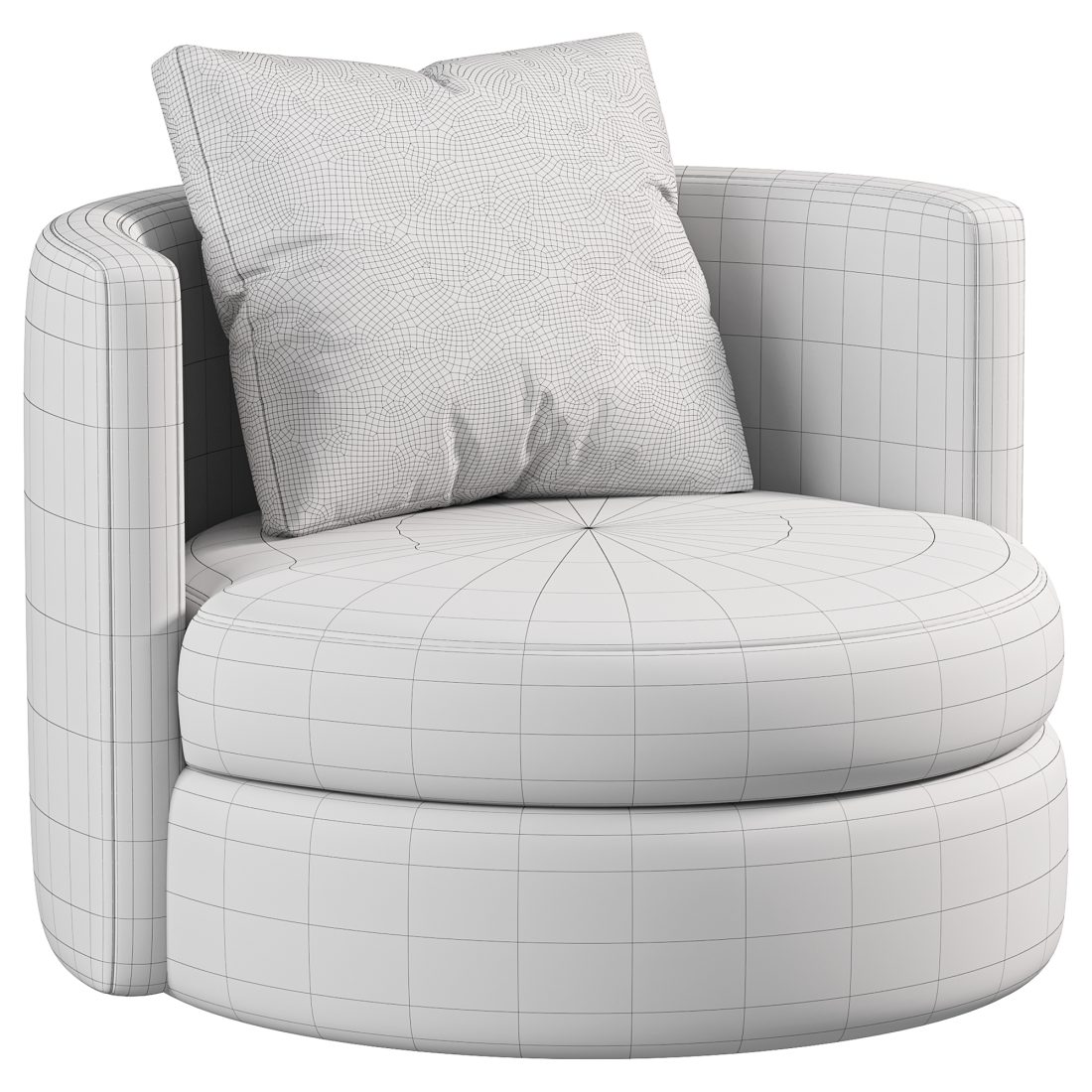 Kipton Curved Swivel Chair By Arhaus - 3D Model for Corona
