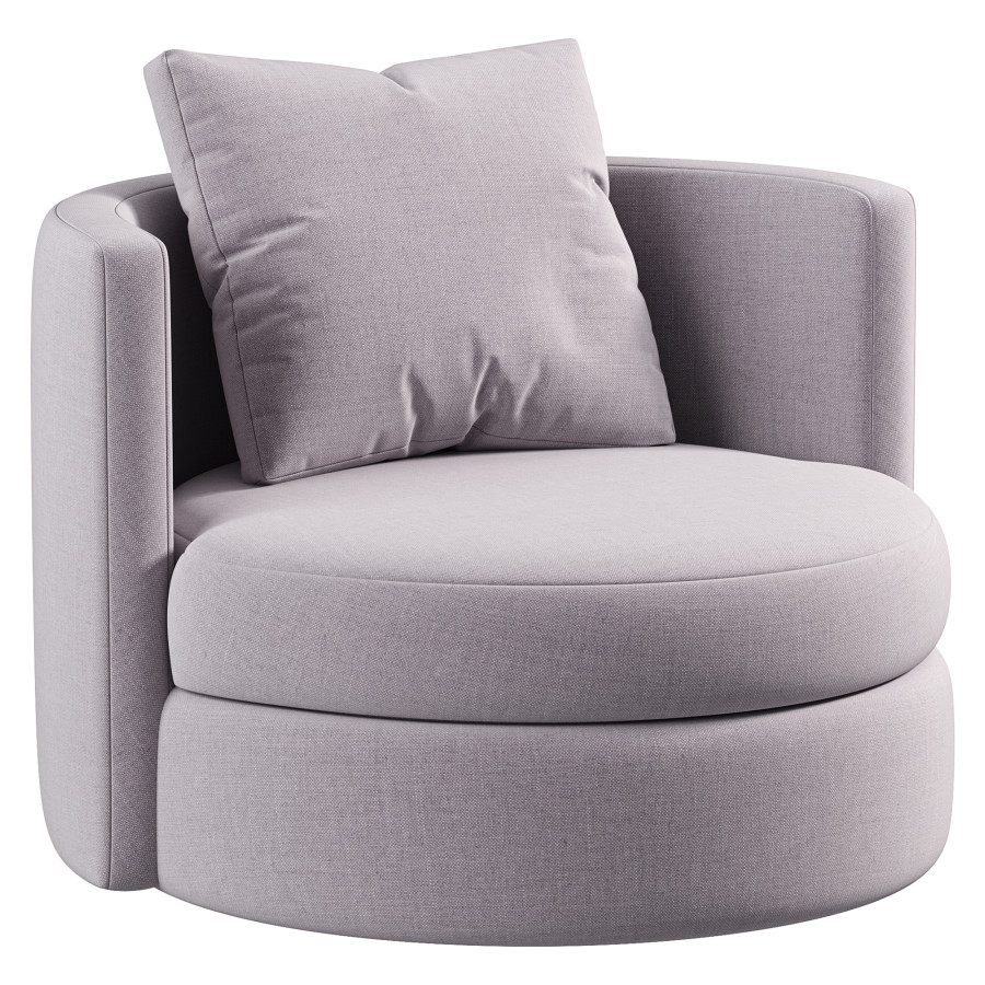 Kipton Curved Swivel Chair By Arhaus - 3D Model for Corona