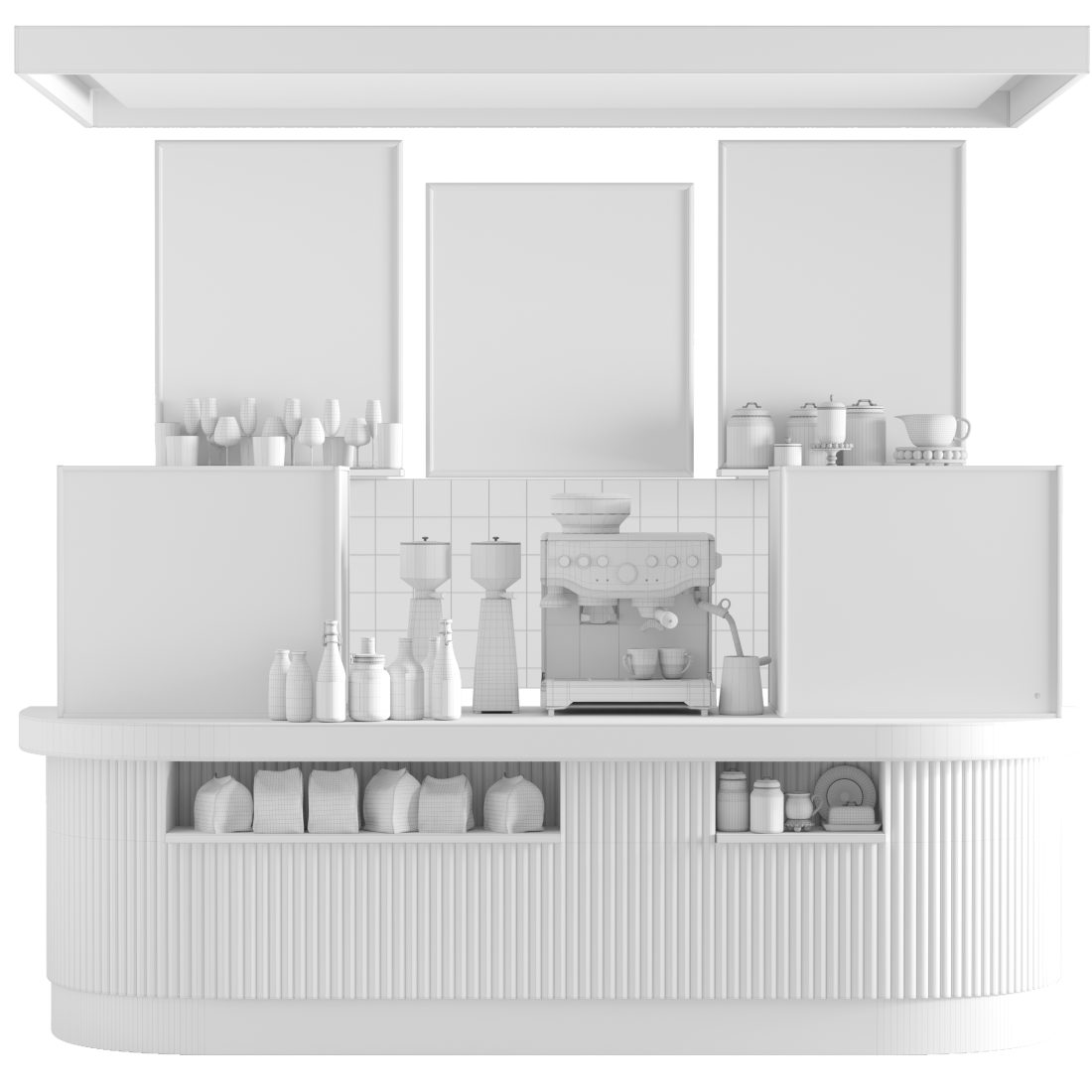 Design Project Of Coffee Point With Desserts 3D Model for Corona | CGMood