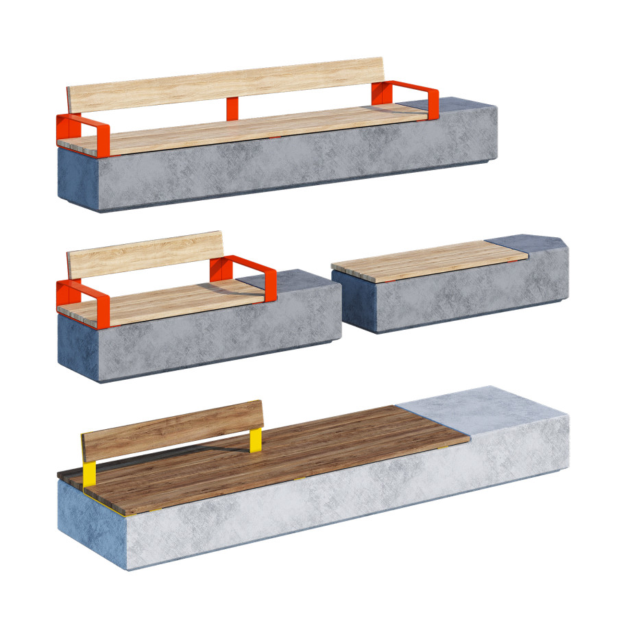 Log Benches - 3D Model for Corona