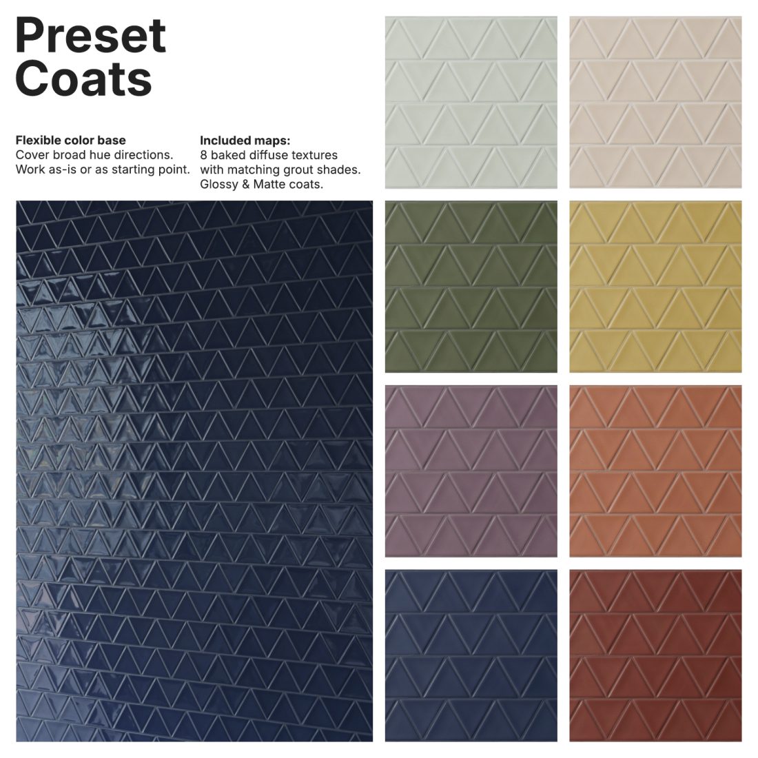 Triangle Tile Texture / PBR Material | CGMood