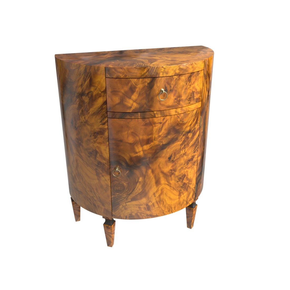 Burr Walnut Demi-lune Side Cabinet 3D Model for Corona | CGMood