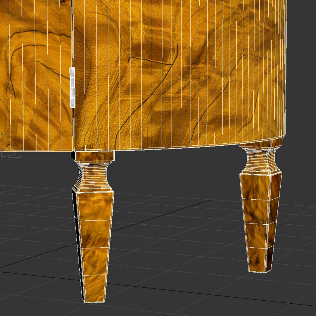 Burr Walnut Demi-lune Side Cabinet 3D Model for Corona | CGMood