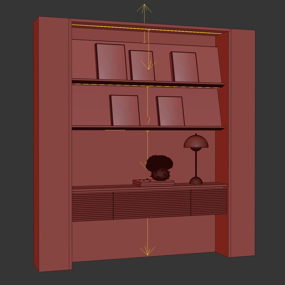 Bookcase 03 3D Model for VRay, Corona | CGMood