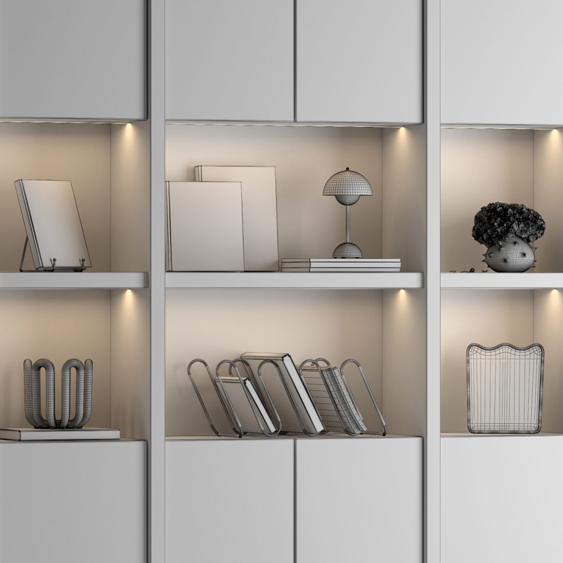 Bookcase 04 3D Model for VRay, Corona | CGMood