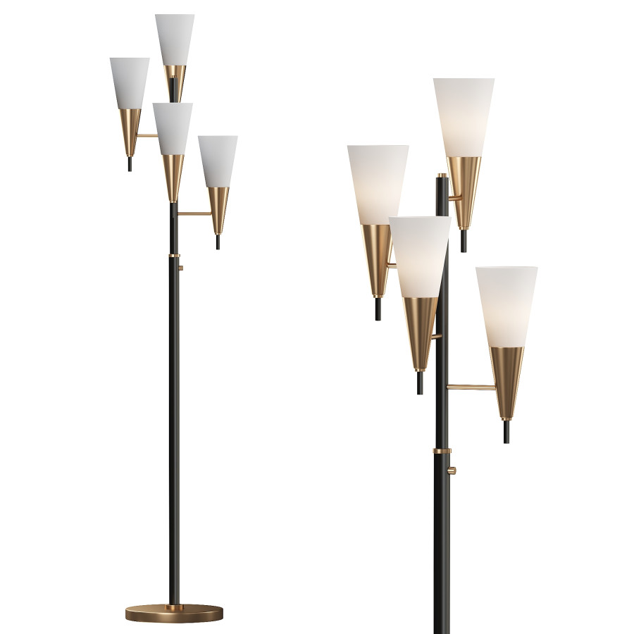 Possini Euro Design Quatro Mid Century Modern Tre 3D Model for Corona ...