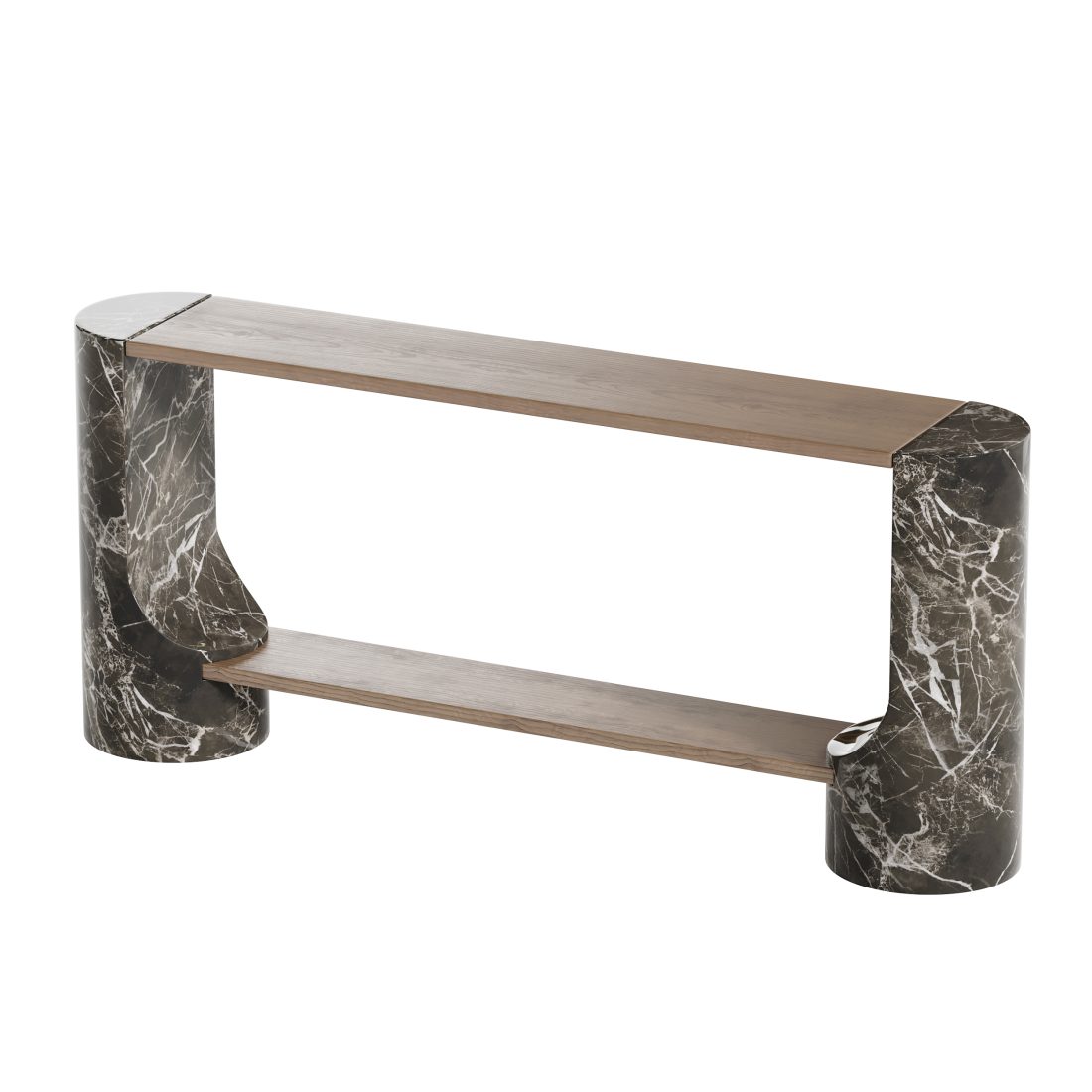 Black Marble And Oak Wood Console Table Reviews 3D Model for Corona ...