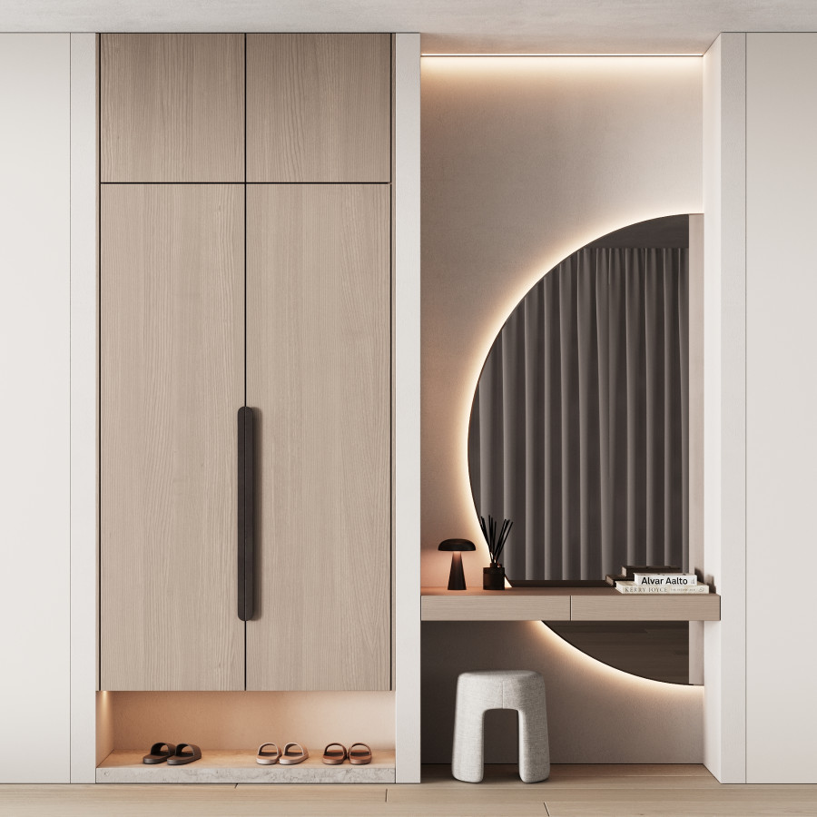 574 Hallway Zone 17 Half Round Mirror With Led by knife in your heart