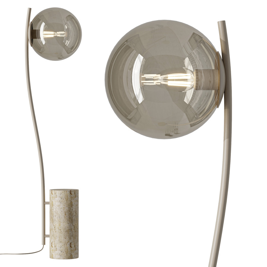 Small Floor Lamp Cora With Travertine Base by Sodiq Samadov