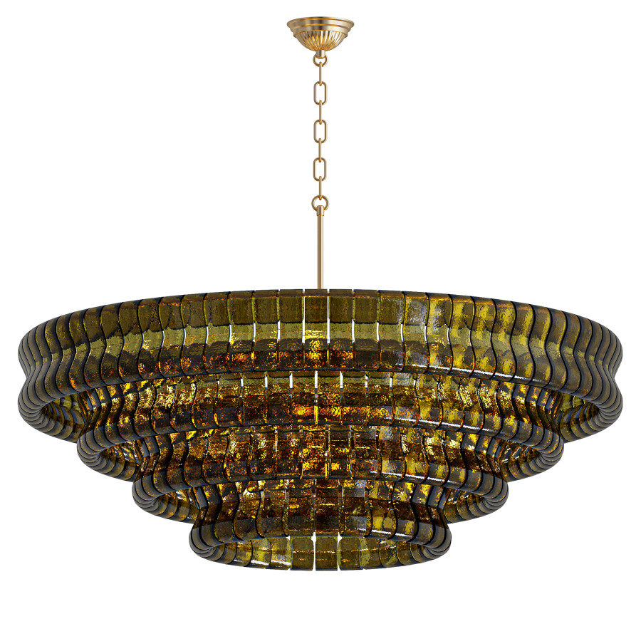 Ghiaccio Round Green Chandelier by Jasurbek Ahmadjonov