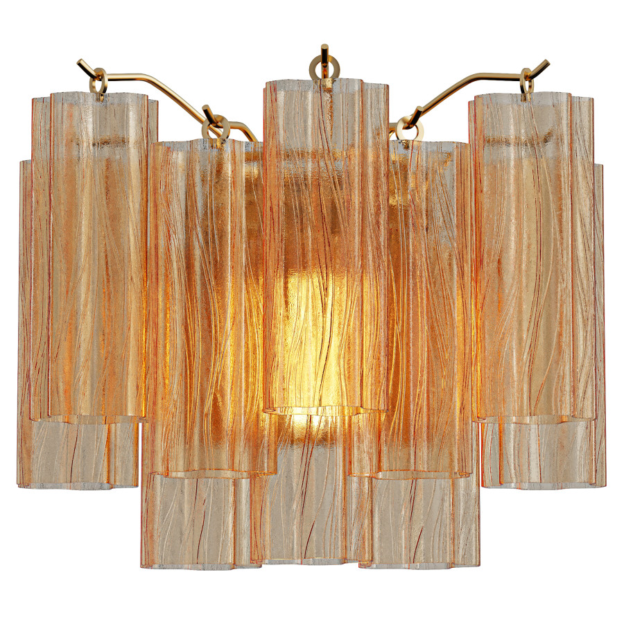 Grace Wall Sconce 12  Brass With Topaz Glass by Jasurbek Ahmadjonov