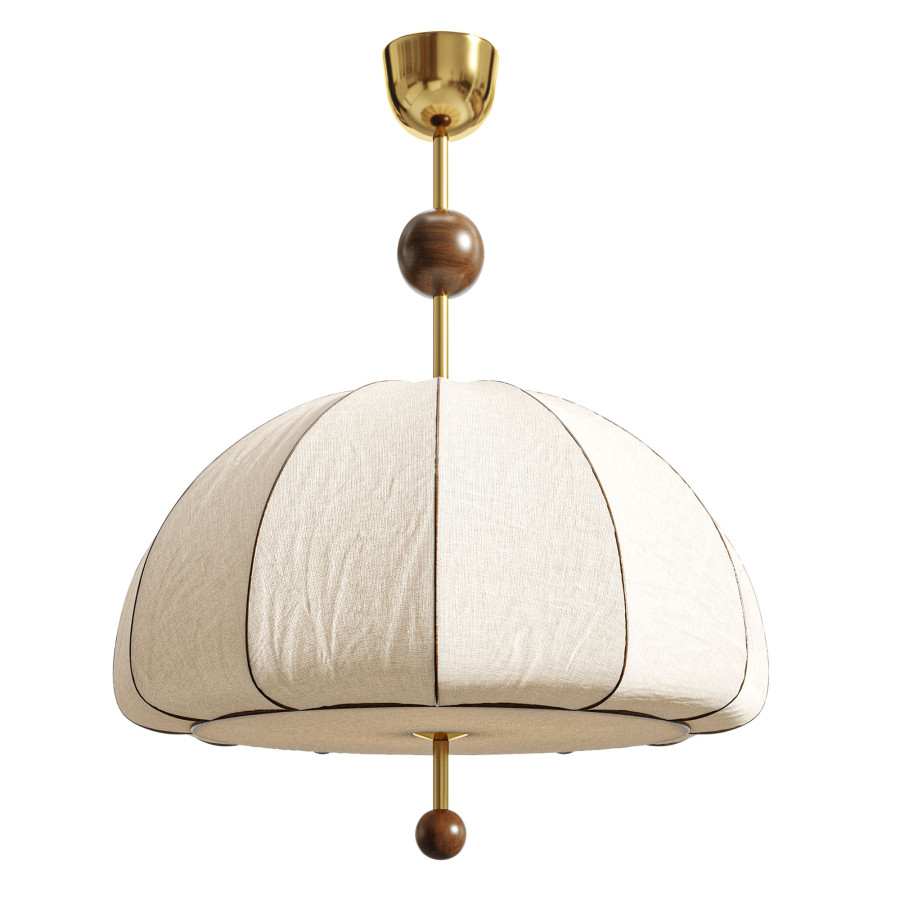Vintage Floral Pattern Fabric Dome Pendant Light by Abdubosit Abdujabborov